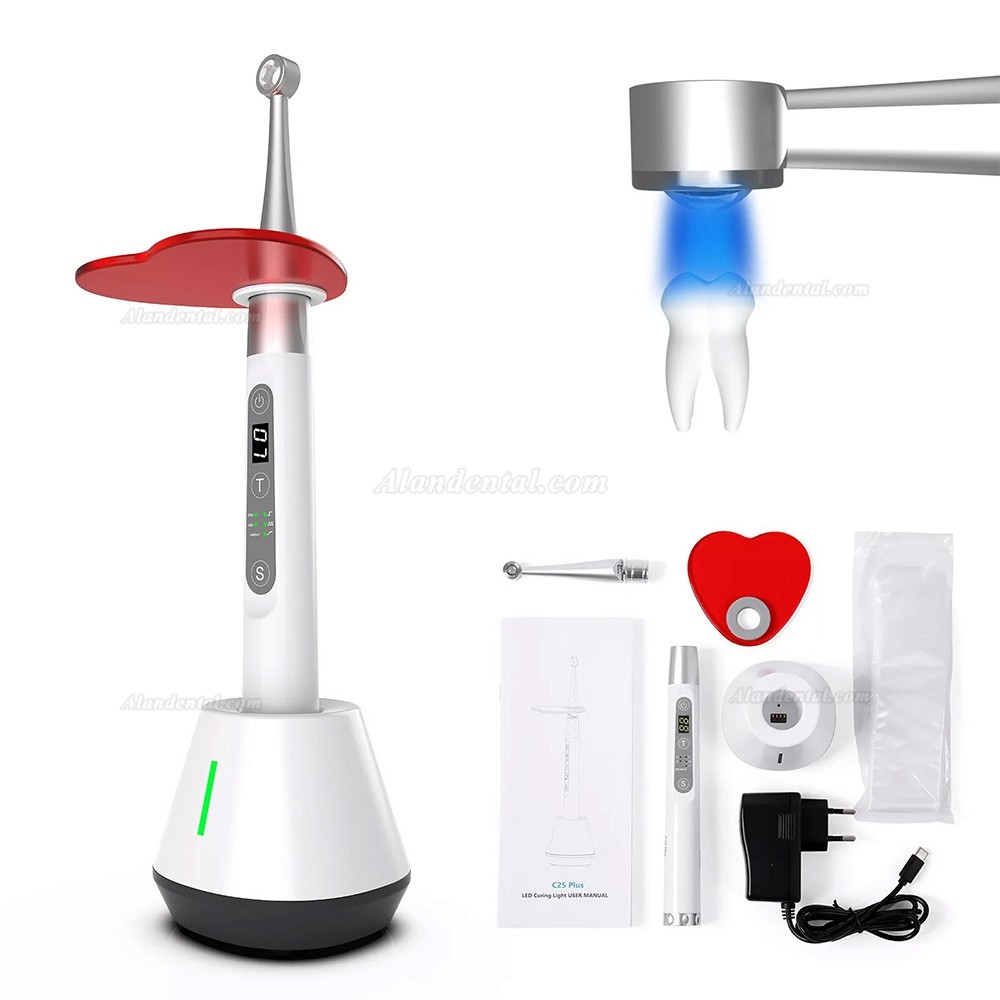 Betterwayfs C25 Plus Dental Wireless LED Curing Light with Flexible Head